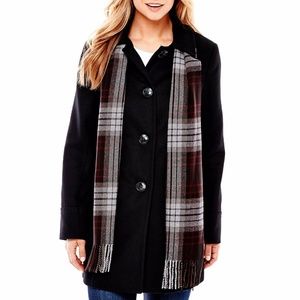 Women's wool Coat Scarf Set St John's Bay size S NEW
